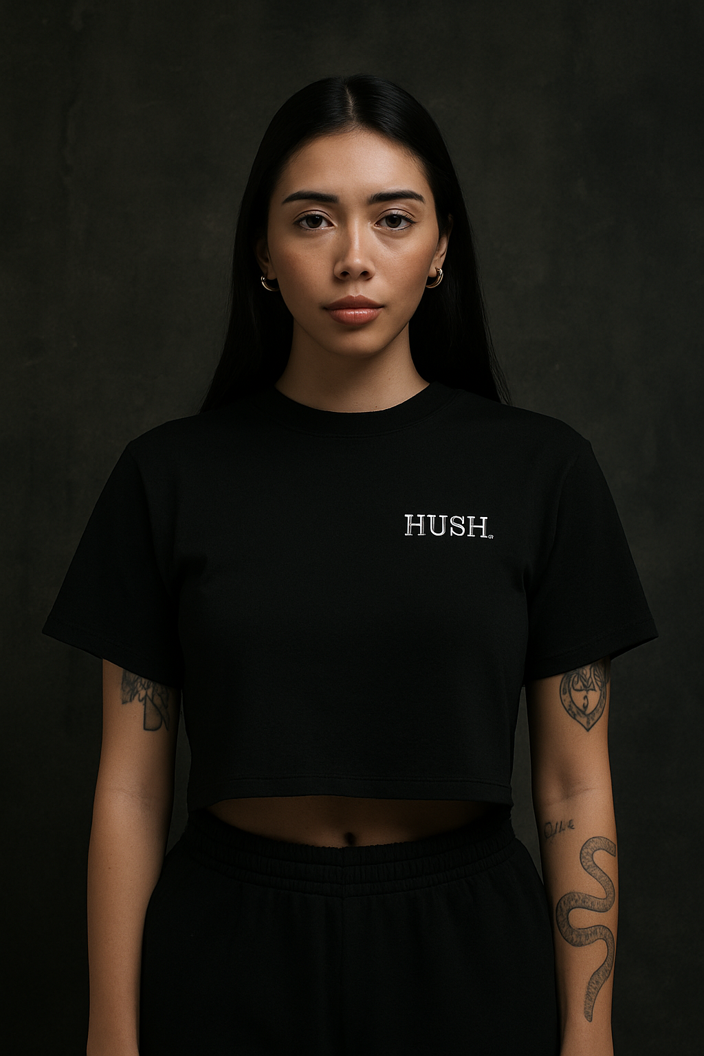 HUSH Womens Essential Cropped Tees