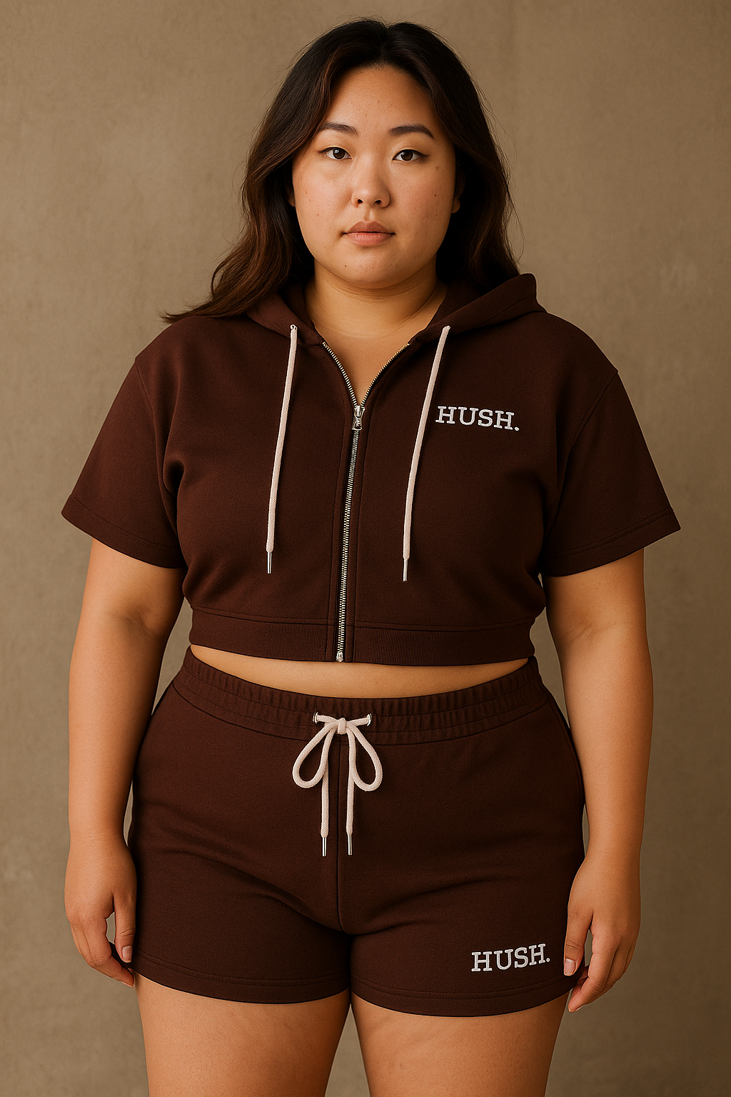 HUSH Lounge Cropped Set (Hoodie + Shorts)